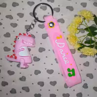 سرکلیدی (جاسوییچی)فانتزی سیلیکونی طرح دایناسور  رنگ صورتی 