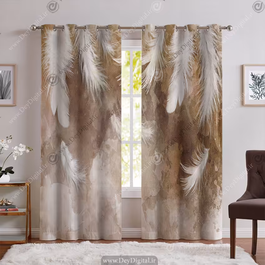 پرده طرح پر و پتینه PK-6584