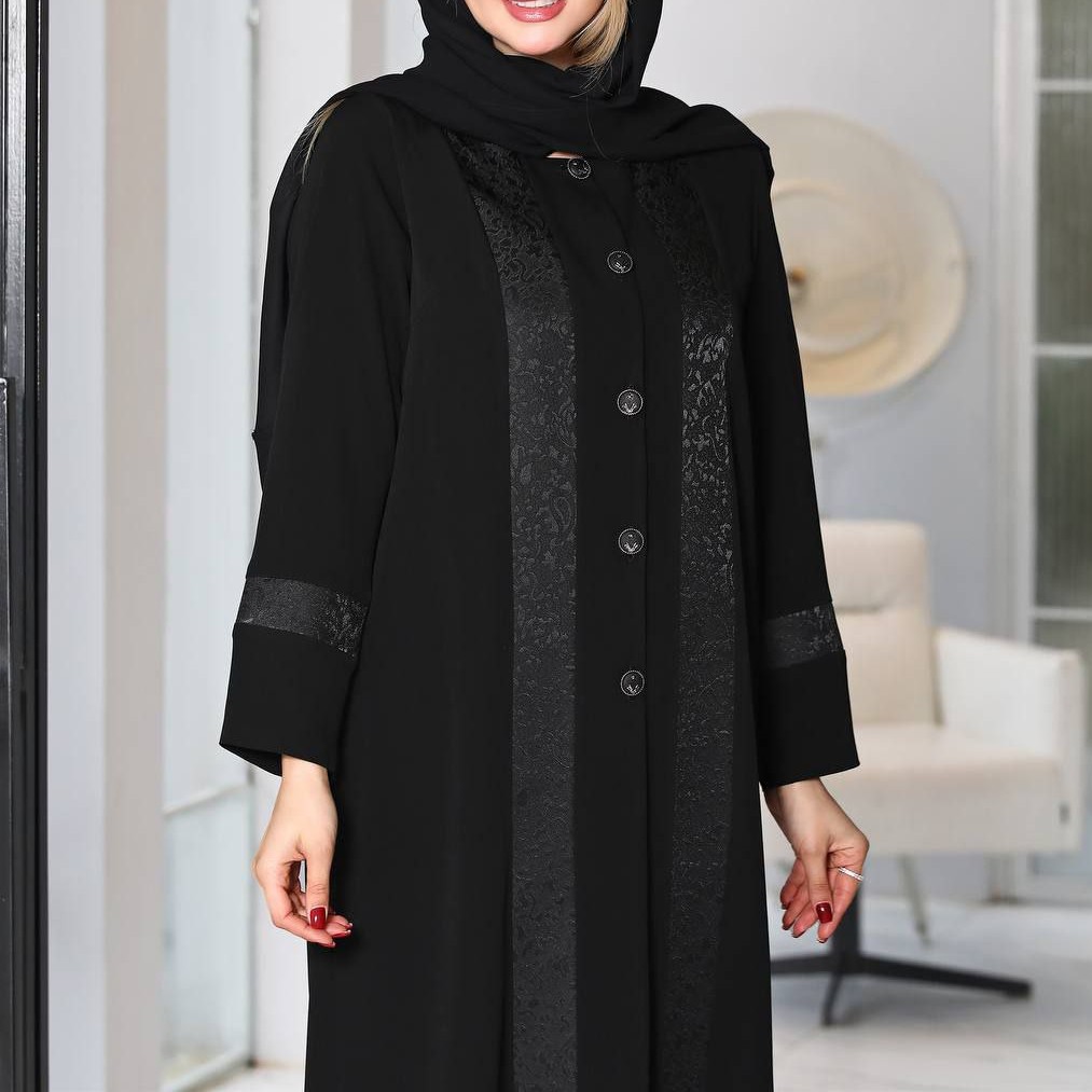 مانتو مجلسی سایز بزرگ کریشه ترکیبی با ژاکارد از 44 تا 60 قد 115