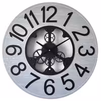 ساعت دیواری چوب و فلز  دستساز مدل DEVRINE(رنگ طوسی)