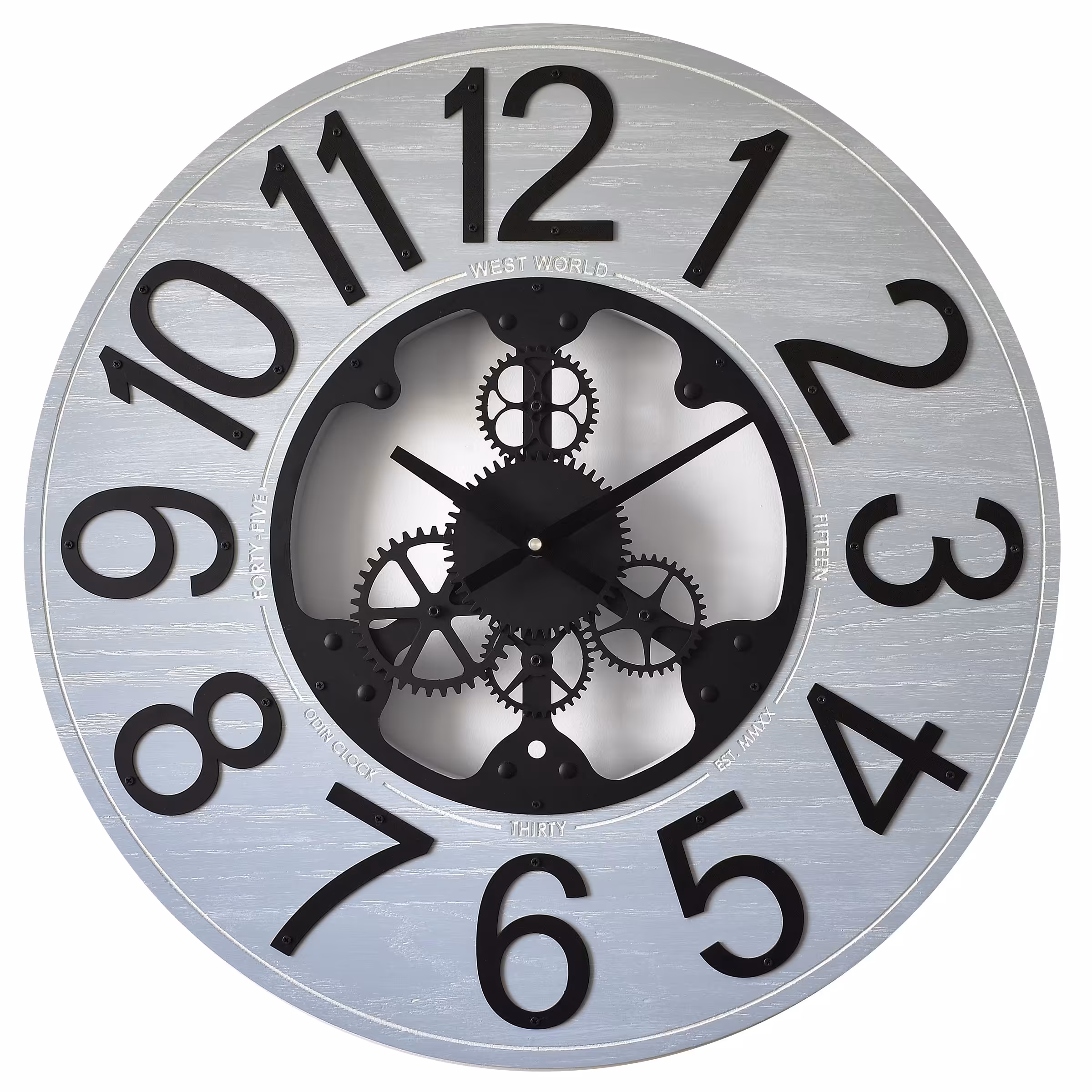 ساعت دیواری چوب و فلز  دستساز مدل DEVRINE(رنگ طوسی)