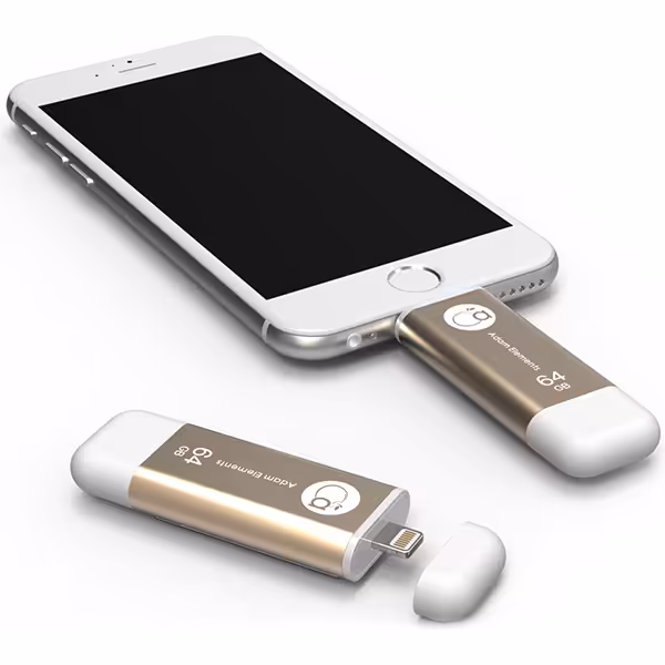 آدام المنتس فلش مموری لایتنینگ مدل iKlips با ظرفیت 64 گیگابایت طلایی - Hiapple.ir
