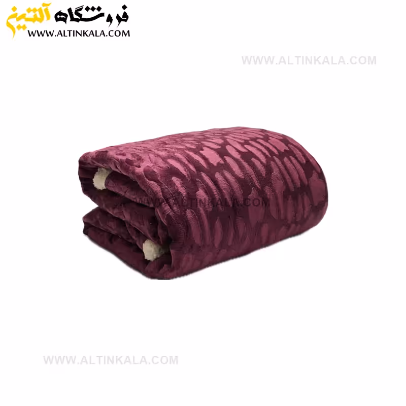 پتو گوسفندی نوجوان دولایه سایز 120×150 طرح سنگی ارغوانی