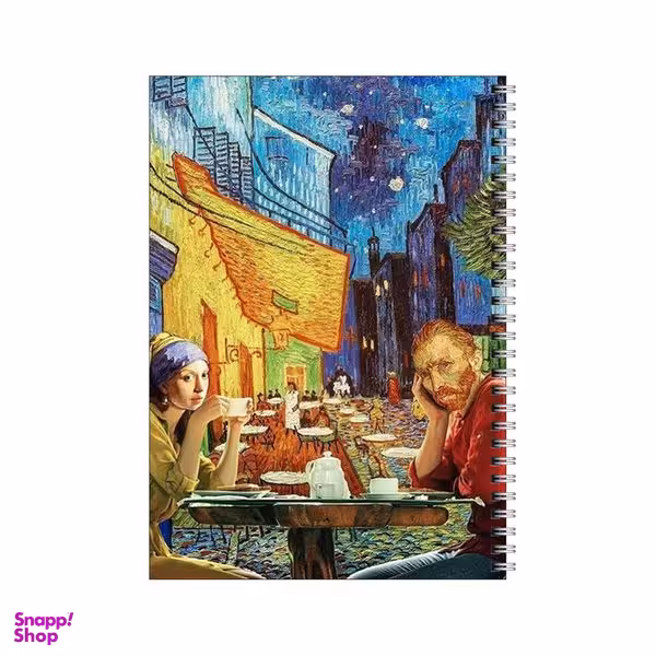 دفتر مشق 80 برگ بامبیلیپ طرح ونگوگ و دختر گوش مروارید کد 1595424