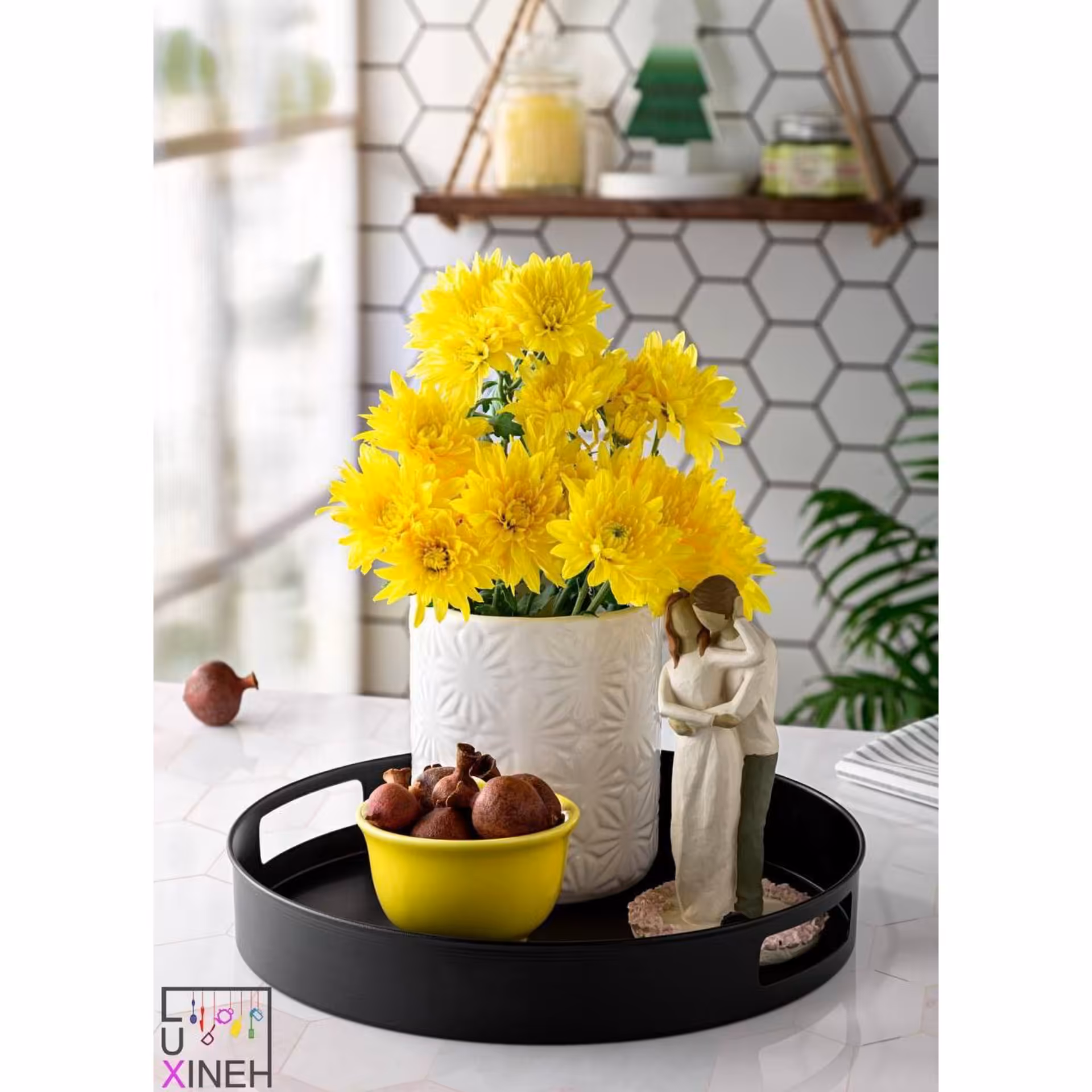 سینی سرو پلاس فلزی مشکی