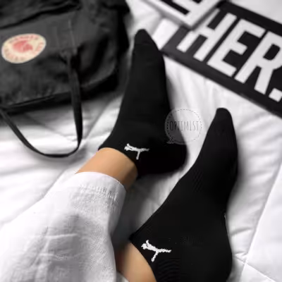 جوراب مچی پوما مشکی نخ پنبه فری سایز