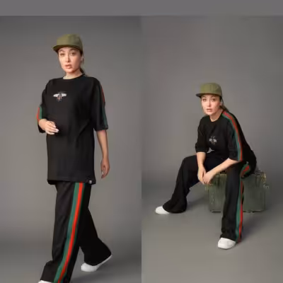 خارجی ست تیشرت شلوار لانگ بگی