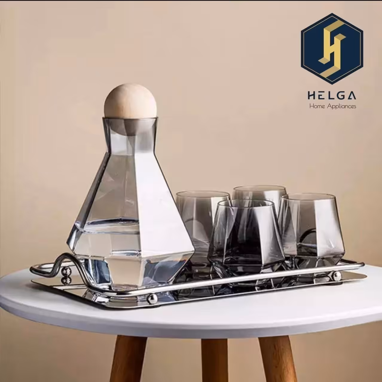 پارچ و لیوان الماس دودی 