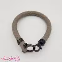 دستبند امگا رابر طوسی با قفل مشکی