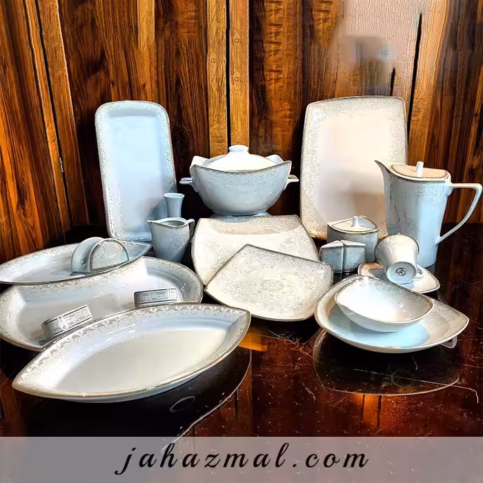 سرویس چینی پردیس طرح آهیل 105 پارچه کد 2038