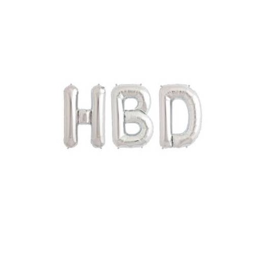 بادکنک فویلی HBD نقره ای