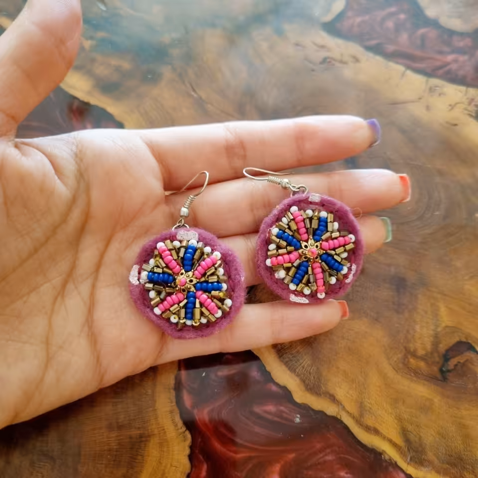 گوشواره بنفشه ( دستساز)