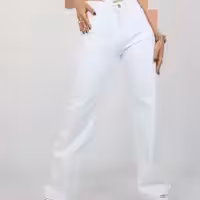 شلوار کتان زنانه مدل بگ رنگ سفید و زغالی