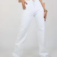 شلوار کتان زنانه مدل بگ رنگ سفید و زغالی