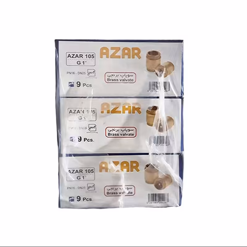 شیر یک طرفه فنری سوپاپ برنجی آذران 105 سایز 1 کارتن54 عددی