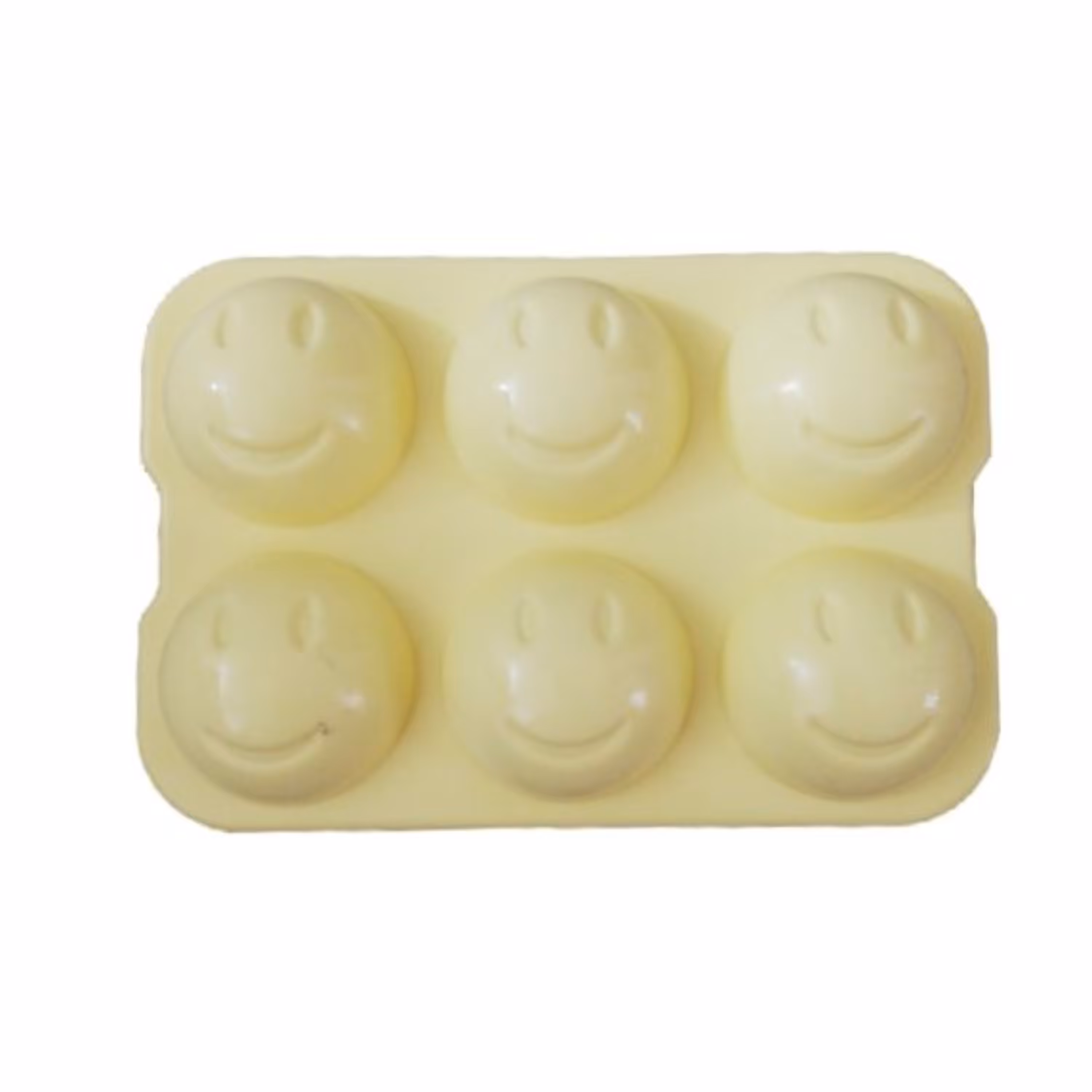 قالب یخ کروی مدل 6 تایی طرح لبخند رنگ زرد