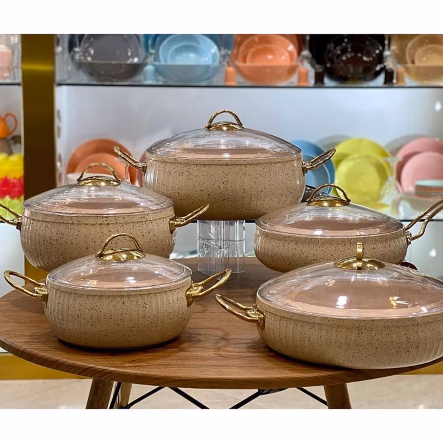 سرویس قابلمه ده پارچه خمره ای Eviz کرمی