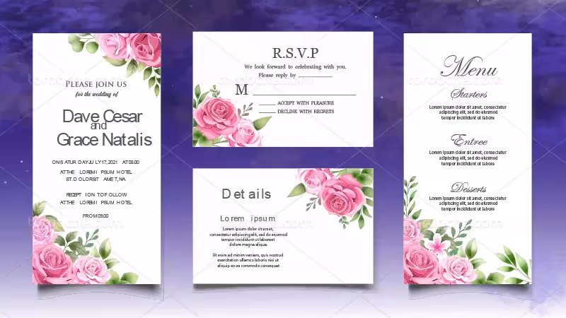 فایل وکتور کارت عروسی | گرافیک با طعم تربچه