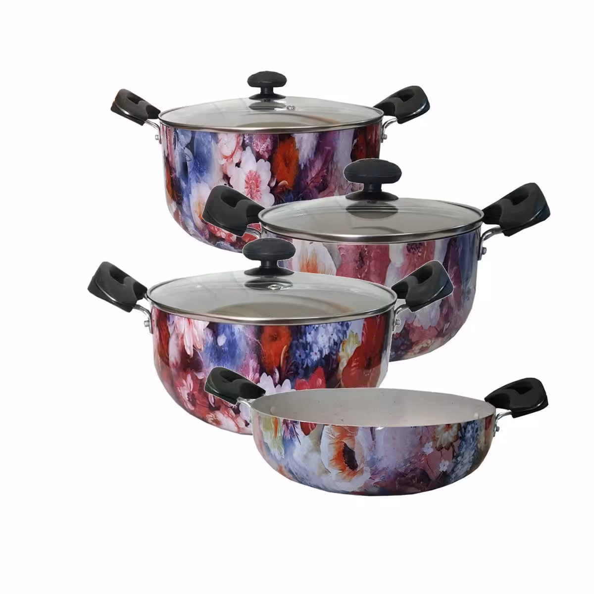 سرویس قابلمه هفته تکه طرح دار کد 002 در سایزهای 26و 24و 22و تابه 26