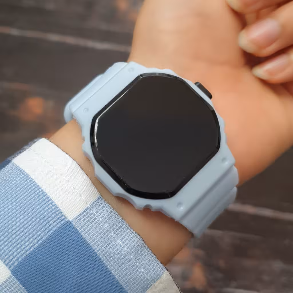 ساعت مچی ال ای دی نور صفحه سفید LED 