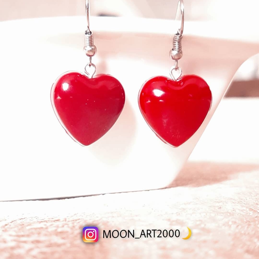 گوشواره قلب رزینی
