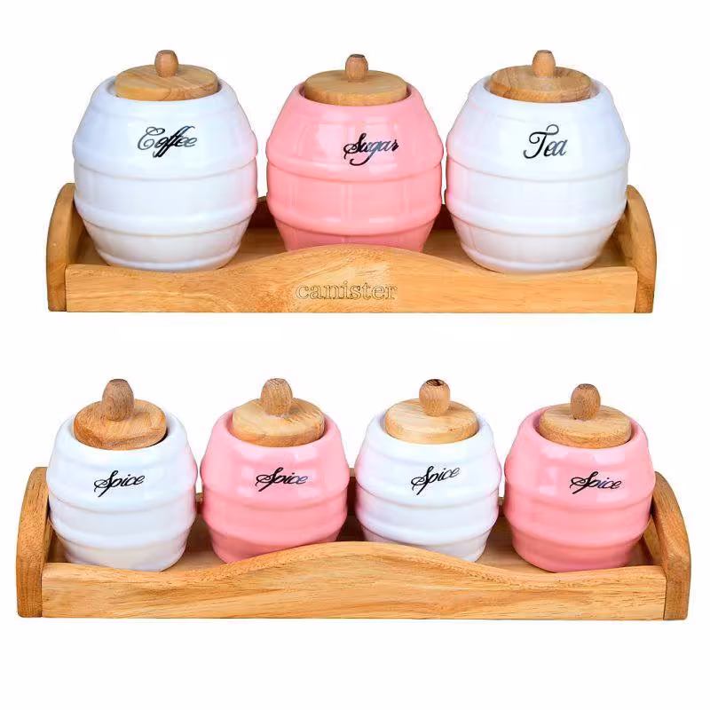 ست جا ادویه 7 پارچه امبیکو مدل بشکه ای