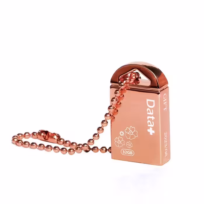 فلش مموری فلزی  دیتا پلاس گیفت رزگلد 32 گیگ data plus gift rose gold 32 