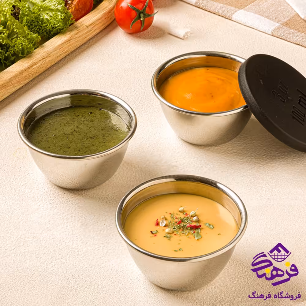 پیاله لیمون استیل دربدار 100میل 3عددی