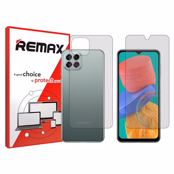 گلس صفحه نمایش و پشت گوشی سامسونگ Galaxy M33 مدل شفاف برند ریمکس کد SS