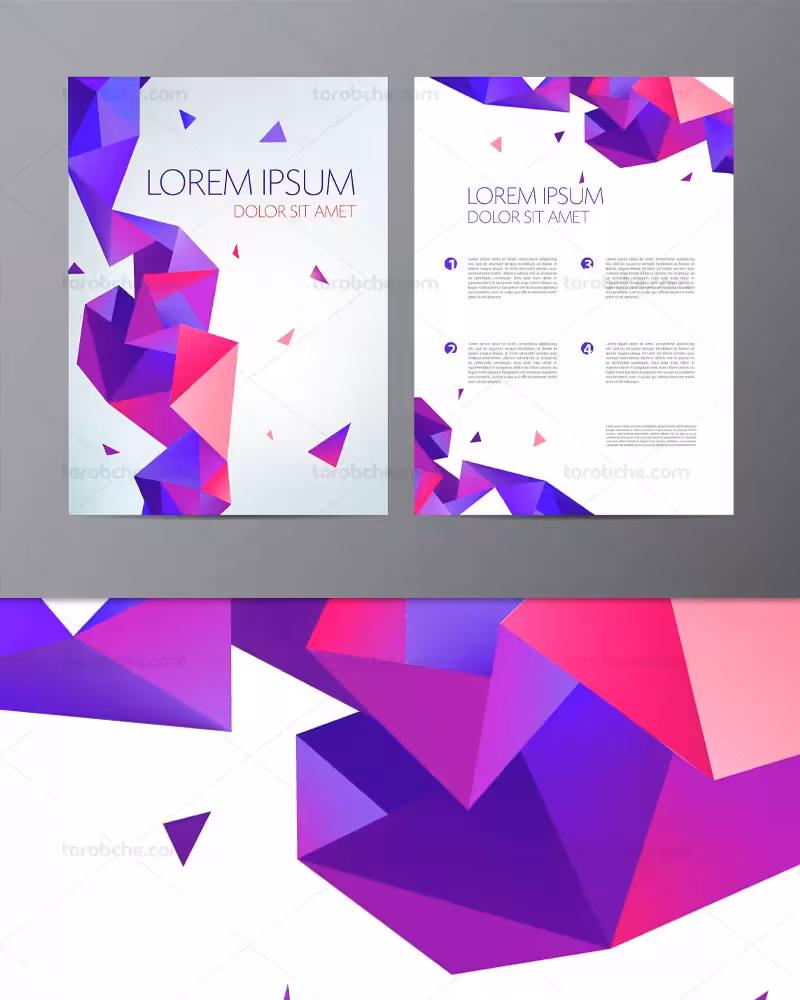 وکتور بروشور خلاقانه دوطرفه | گرافیک با طعم تربچه