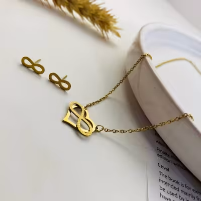 نیم ست استیل طرح قلب و بینهایت