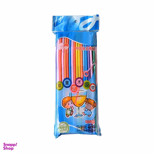 نی یکبار مصرف مدل رنگی بسته 50 عددی