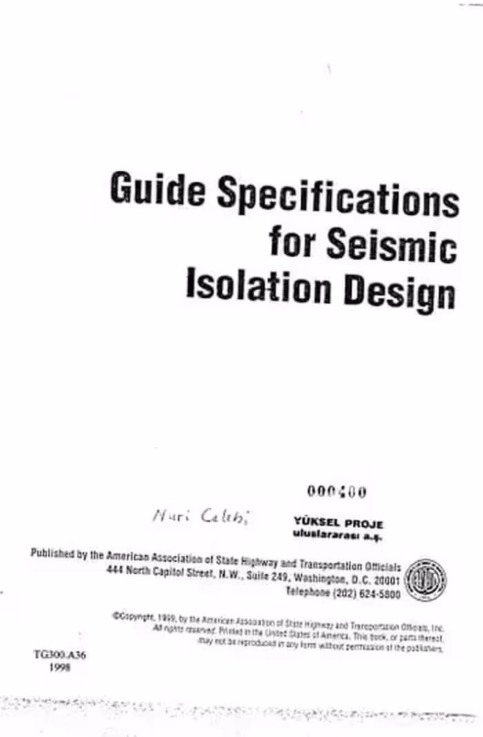 󾕇 دانلود کتاب AASHTO, Guide Specifications for Seismic Isolation Design, 1998 - دانلود کتاب های دانشگاهی