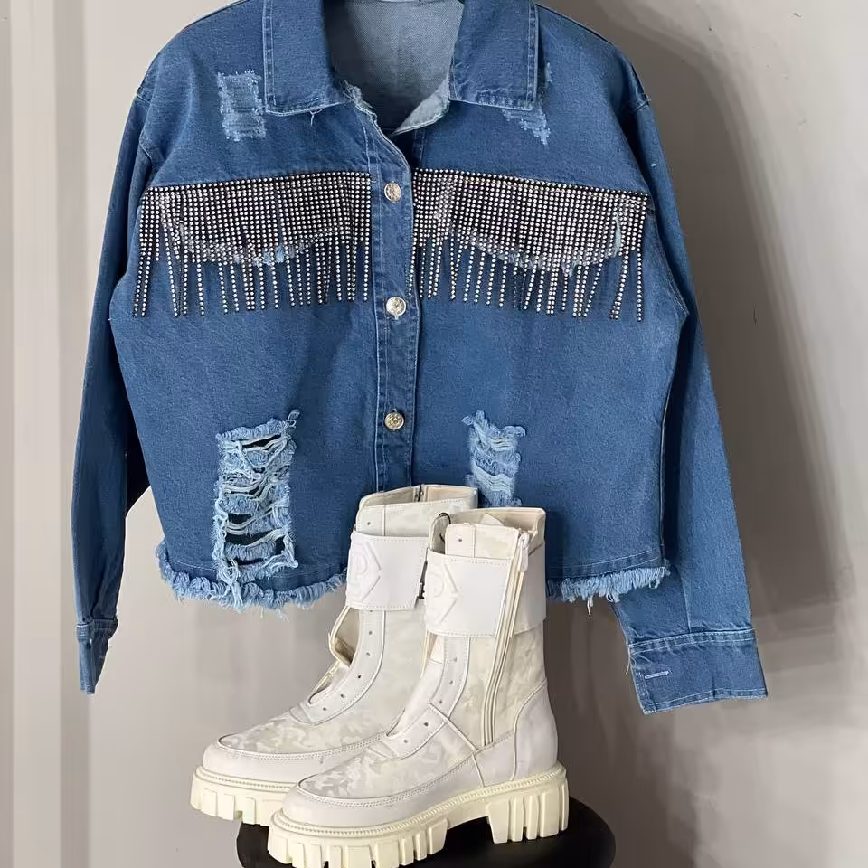 کت جین در دو  طرح و فری سایز مناسب 36 تا 44