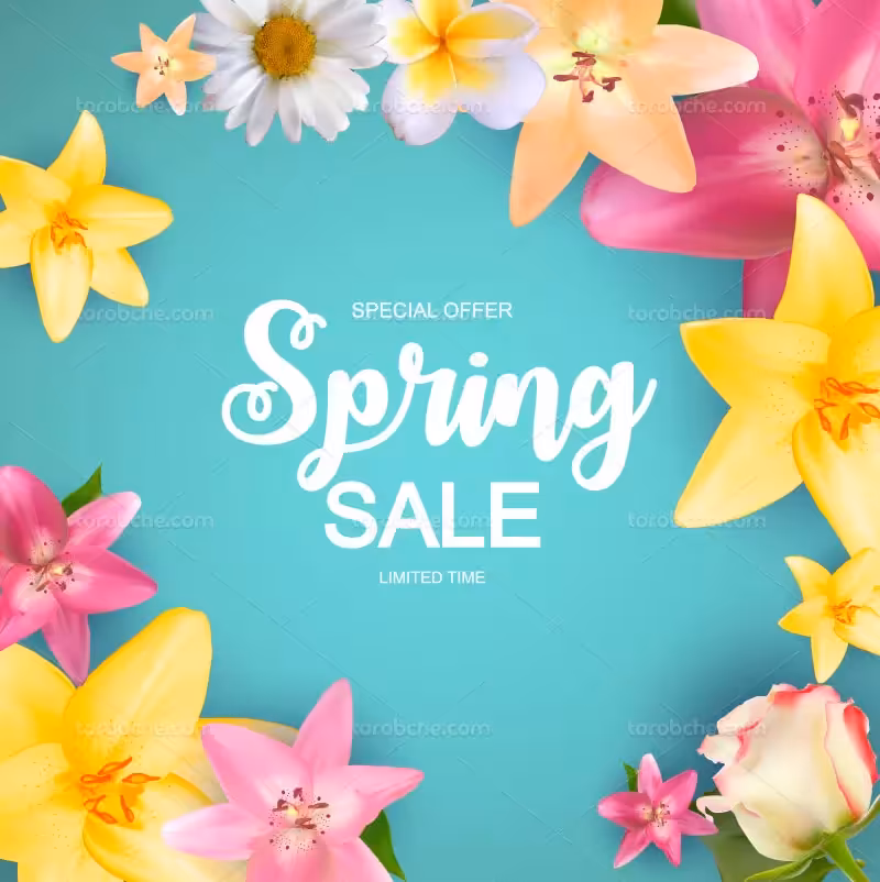 وکتور بنر فروش بهاری با کیفیت | گرافیک با طعم تربچه