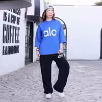 ست تیشرت شلوار باکسی الو