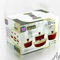 قابلمه طرح چدن اوژن   سرویس 8پارچه قابلمه دسته پروانه ای