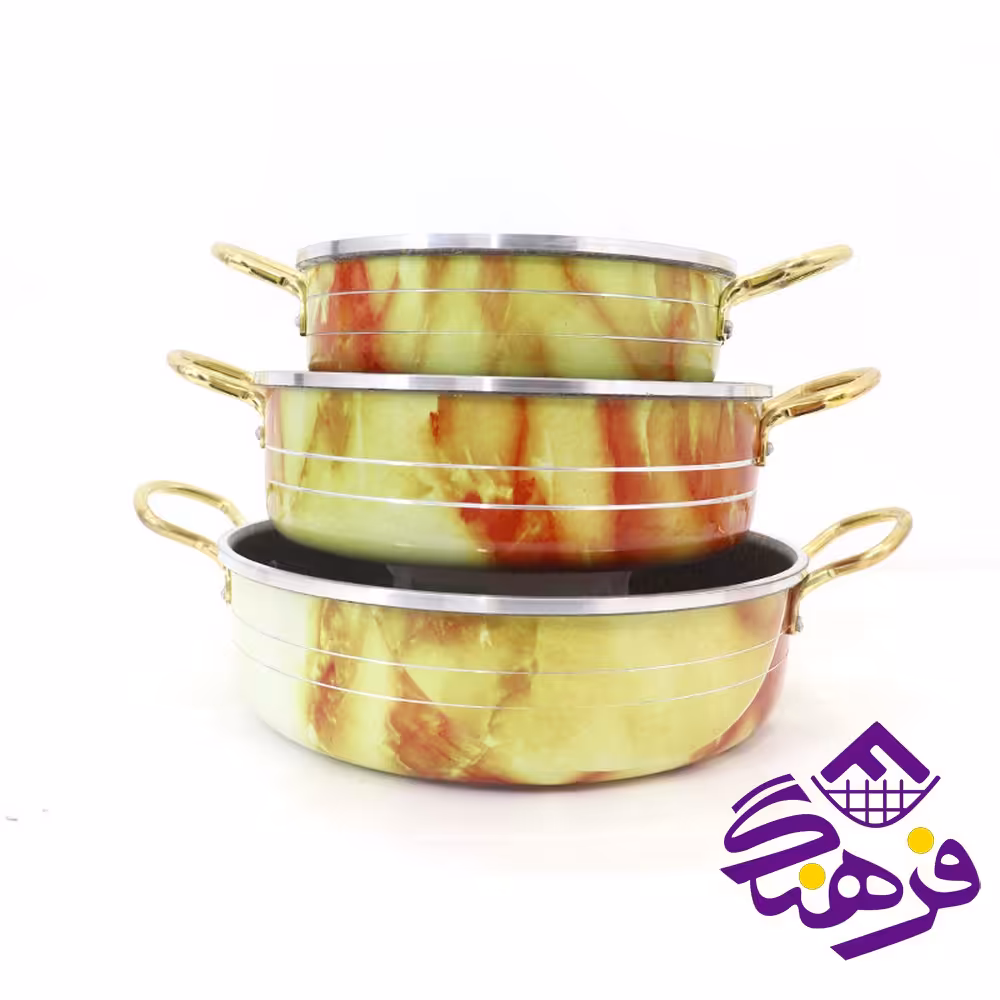 ست تابه 3 عددی دسته دار گرانیتی