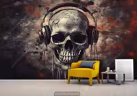 کاغذ دیواری سه بعدی  طرح اسکلت  HQ-2149