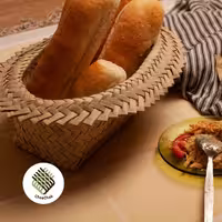 سبد حصیری نان لبه دار  (سبد میوه)