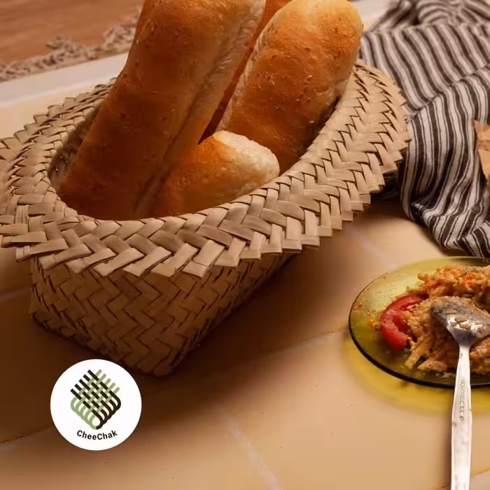 سبد حصیری نان لبه دار  (سبد میوه)