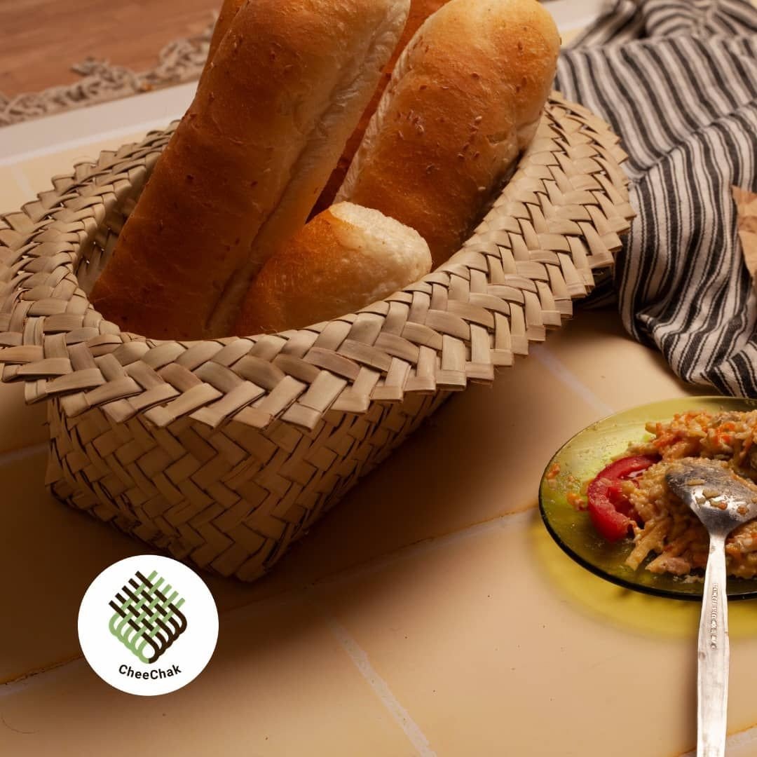 سبد حصیری نان لبه دار  (سبد میوه)