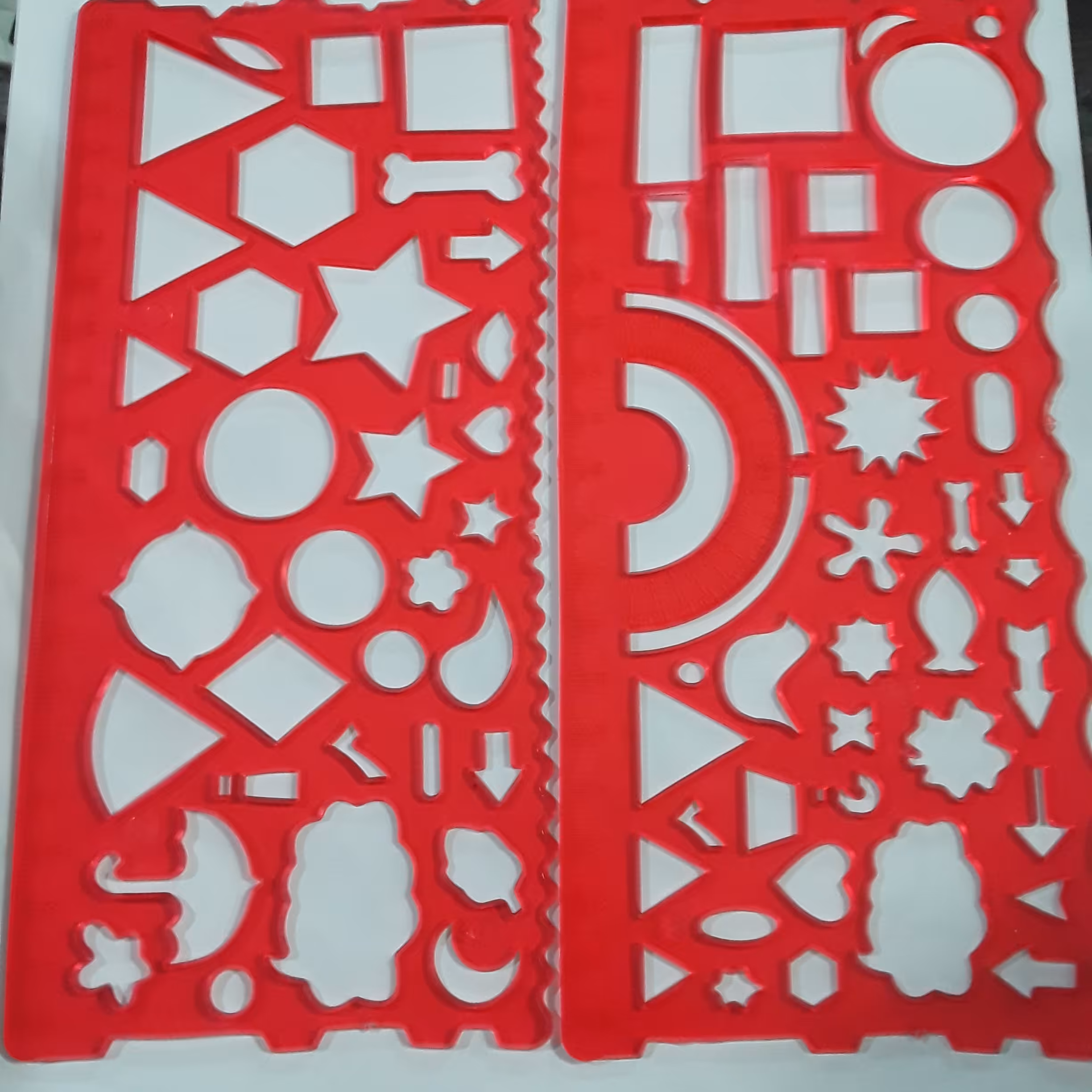 خط کش دو عددی شابلونی ژله ای  20 سانتی ( با اشکال هندسی  و .. ) 