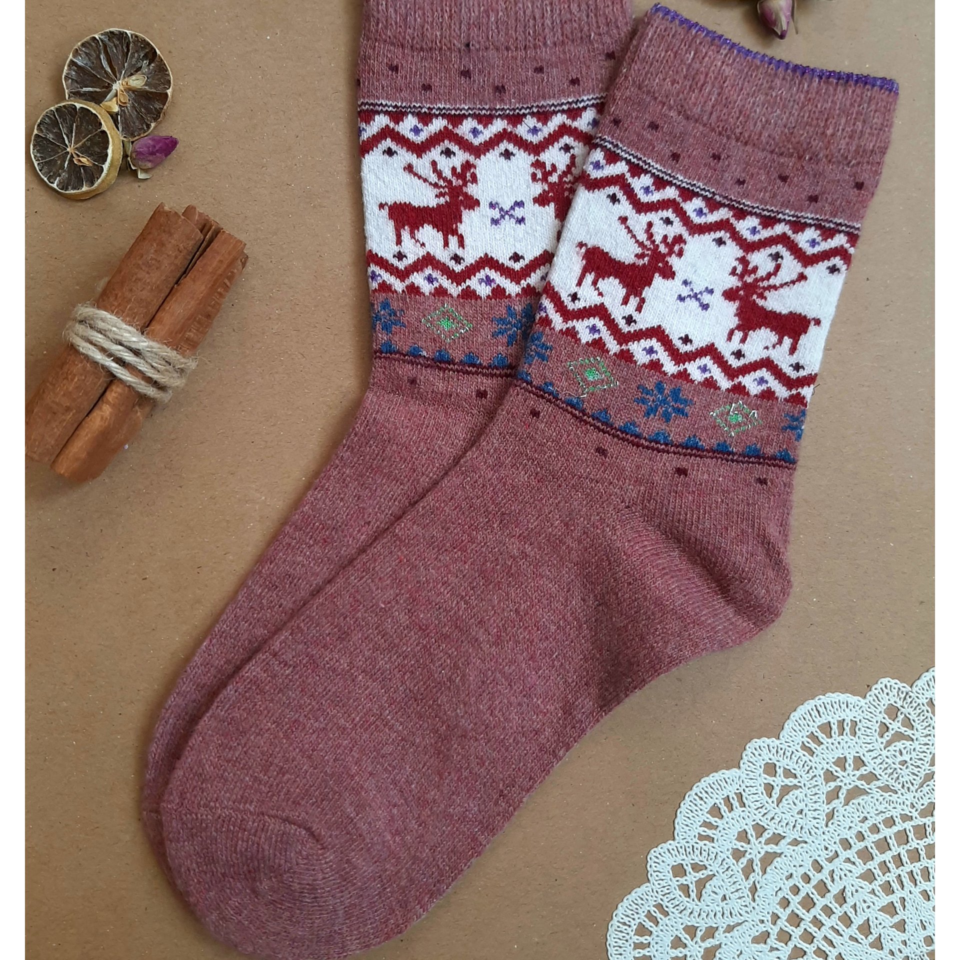 جوراب ساقدار  پشمی گوزنی