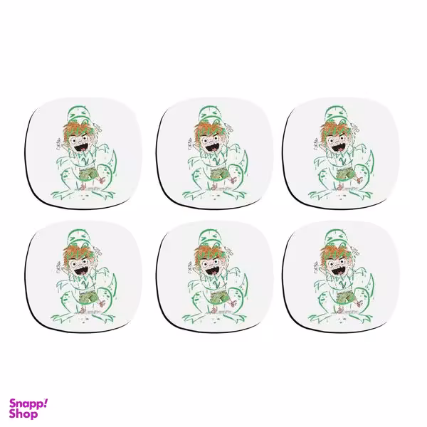 زیر لیوانی ترمه طراحان ایده مدل اژدهای خیالی کد CFP1329 بسته 6 عددی