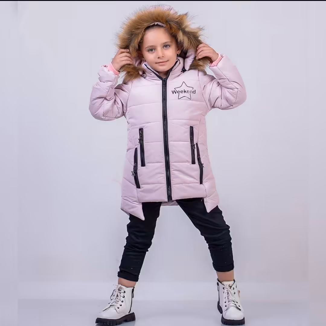 کاپشن دخترانه 7 تا 10 سال ارسال رایگان کاپشن پلیسه 