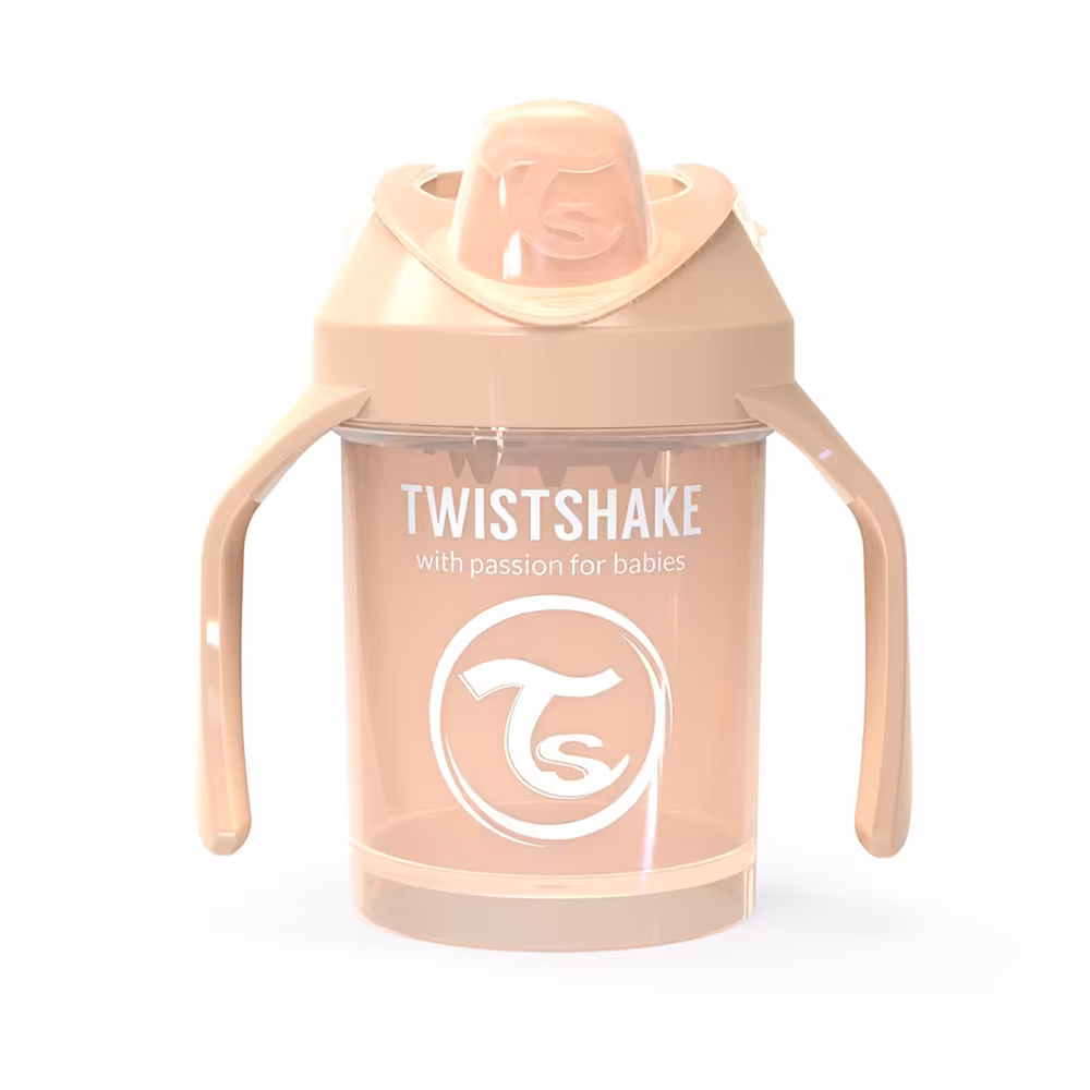 لیوان دسته دار 4  ماه تویست شیک Twistshake ظرفیت 230 میلی لیتر بژ