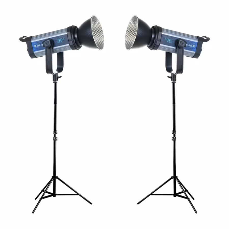 کیت نور ثابت دوشاخه ویدئو لایت COB YJBEi CL-200D همراه با پایه