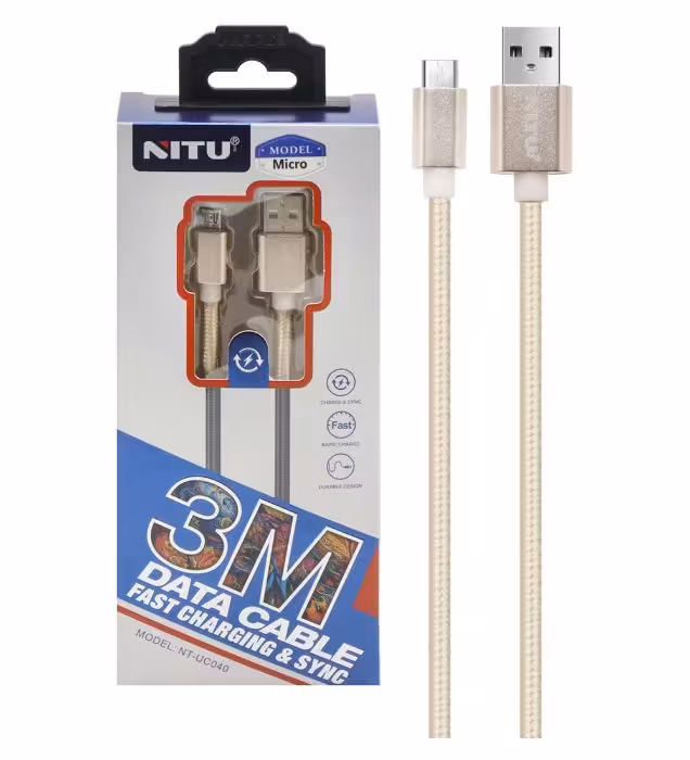 کابل شارژ فست 3 متری نیتو اندروید مدل UC040