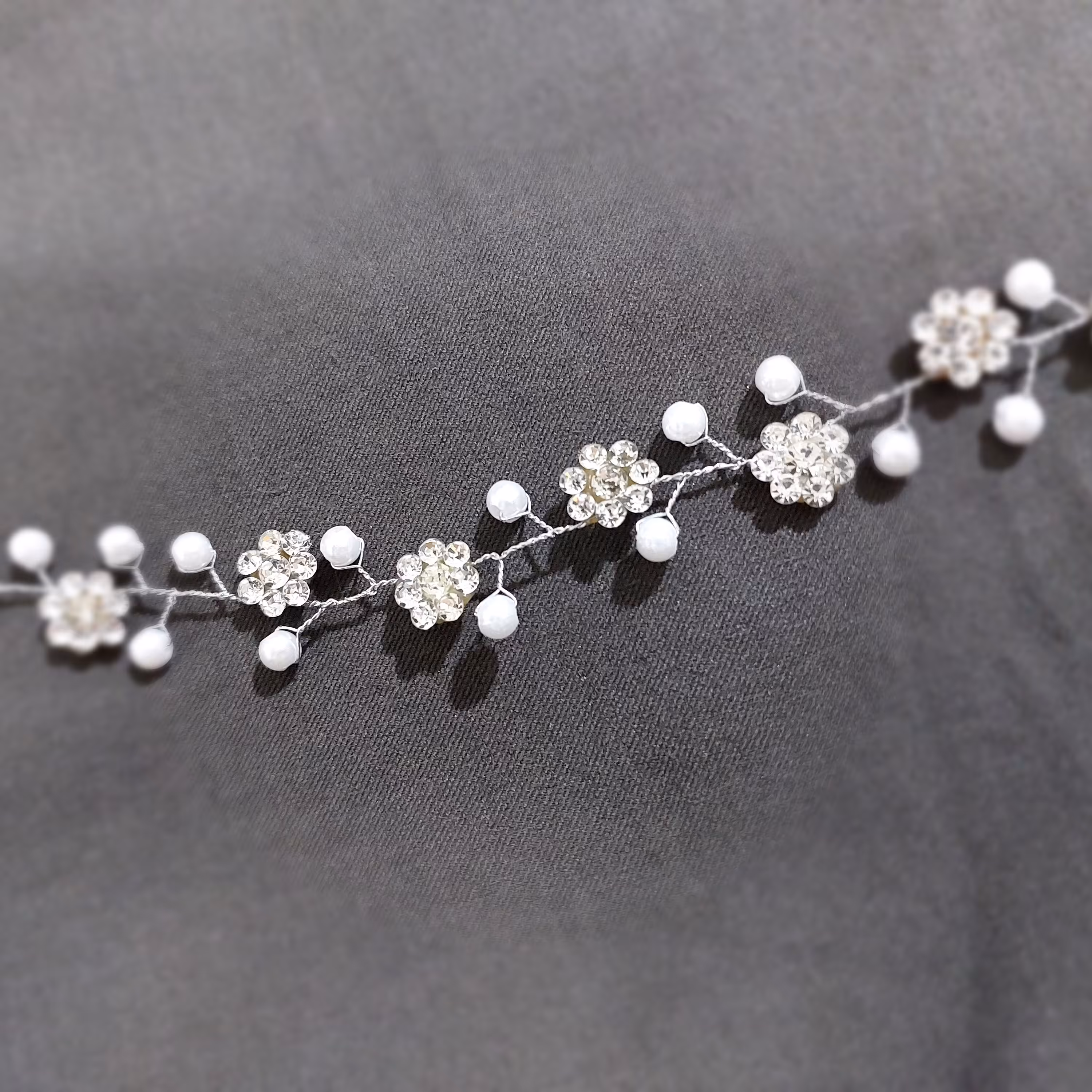 ریسه دستساز مرواریدی و سنگ مدل شکوفه 